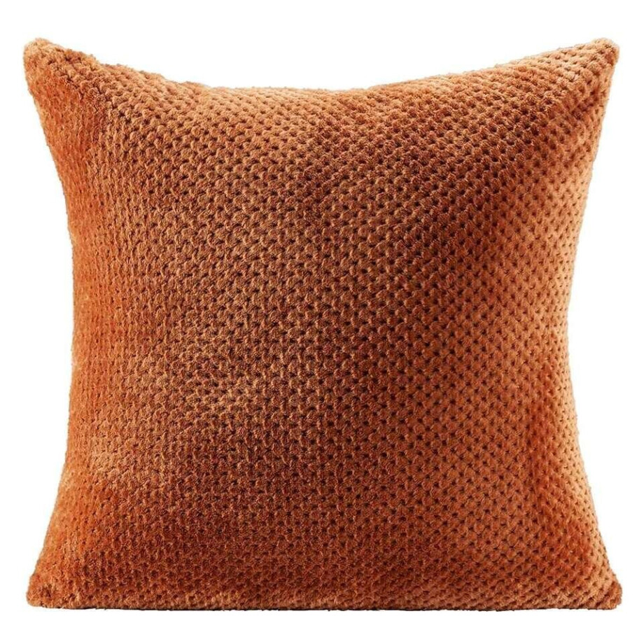 2e Halve Prijs Leen Bakker - Woonkussen Ilona - Caramel - 60x60 Cm - Polyester - Bruin afbeelding 1
