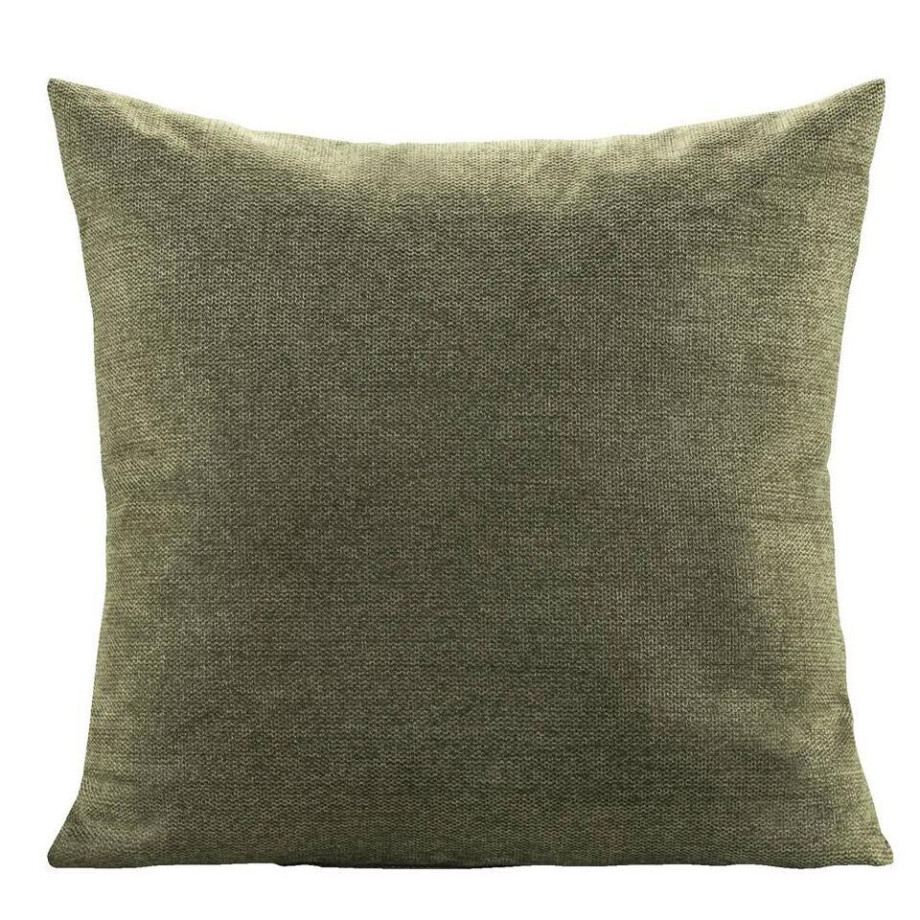 2e Halve Prijs Leen Bakker - Woonkussen Clint - Olijf - 60x60 Cm - Polyester - Groen afbeelding 1