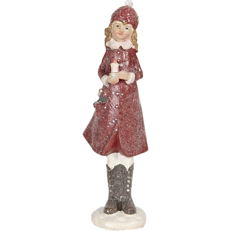 Clayre & Eef Beeld Kind 4x4x16 cm Rood Polyresin Woonaccessoires Clayre & Eef Beeld Kind 4x4x16 cm Rood Polyresin Woonaccessoires afbeelding 1