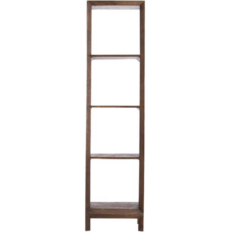 Sondrio wandkast open - hout mat donkerbruin afbeelding 1