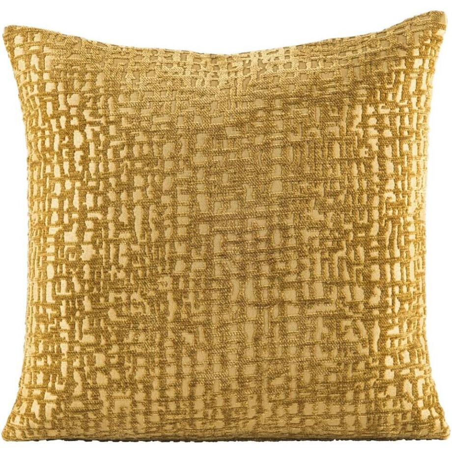 Leen Bakker - Sierkussenhoes Kiran - Oker - 45x45 Cm - Polyester - Geel - 1x45x45 Cm afbeelding 1