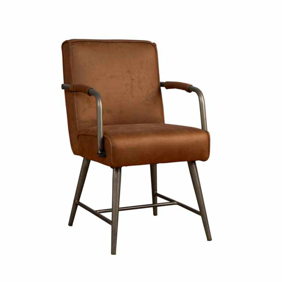 Sohome Eetkamerstoel 'Helmut' met armleuning, kleur cognac afbeelding 1