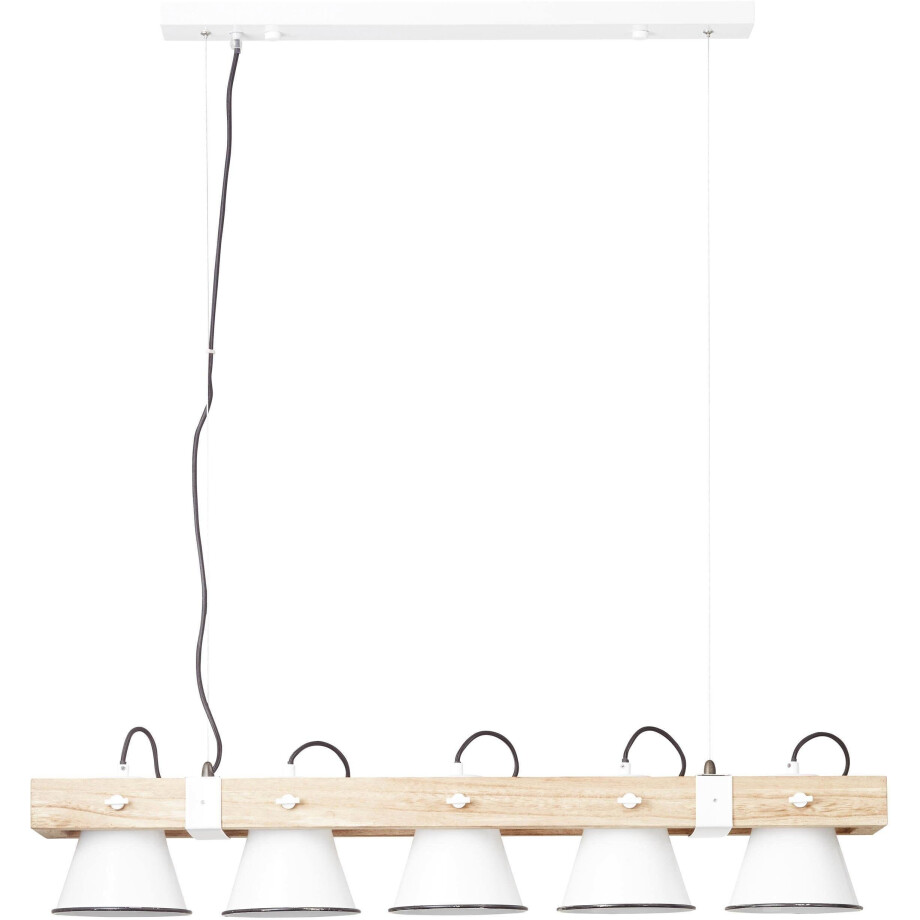 Brilliant Leuchten Hanglamp PLOW Hanglamp 5-lichts, zwenkbaar, staal/hout (1 stuk) afbeelding 1