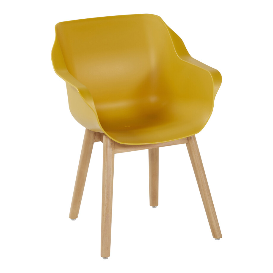 Hartman Tuinstoel 'Sophie Teak' met armleuning, kleur Geel Hartman Tuinstoel 'Sophie Teak' met armleuning, kleur Geel afbeelding 1
