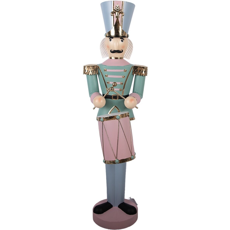Clayre & Eef Kerstdecoratie Beeld Notenkraker 37x40x129 cm Groen Metaal afbeelding 1