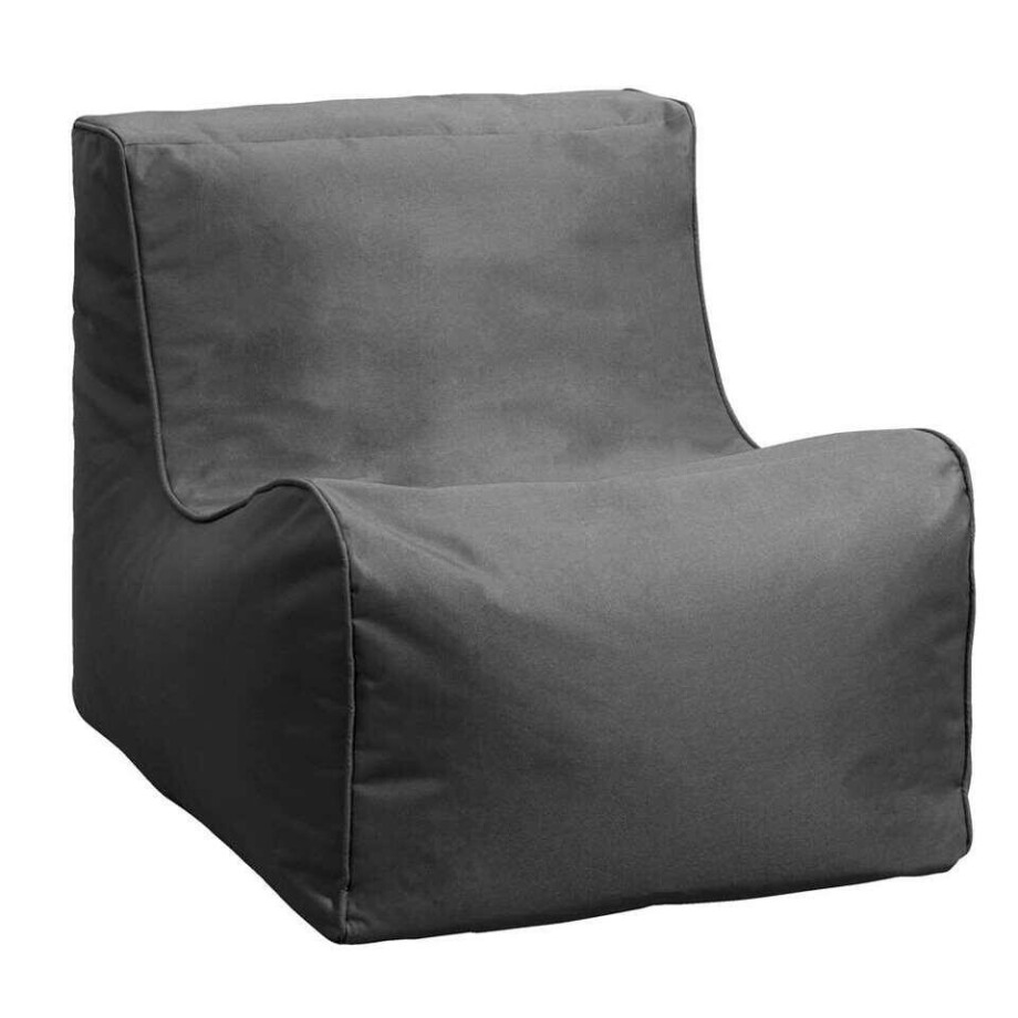 Leen Bakker - Lebel Loungestoel - Antraciet - 80x60x65 Cm - Polyester - Grijs Leen Bakker - Lebel Loungestoel - Antraciet - 80x60x65 Cm - Polyester - Grijs afbeelding 1