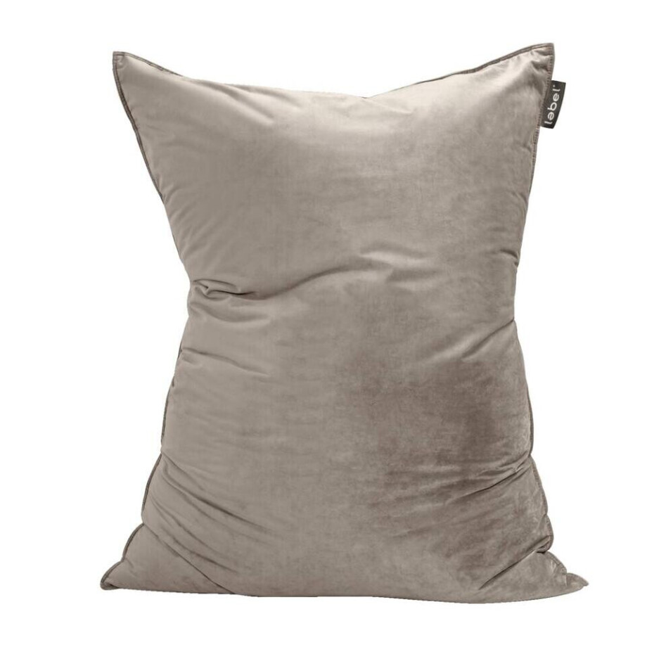 Leen Bakker - Lebel Zitzak Teddy/velours- 100x150 Cm - Polyester - Taupe Leen Bakker - Lebel Zitzak Teddy/velours- 100x150 Cm - Polyester - Taupe afbeelding 1
