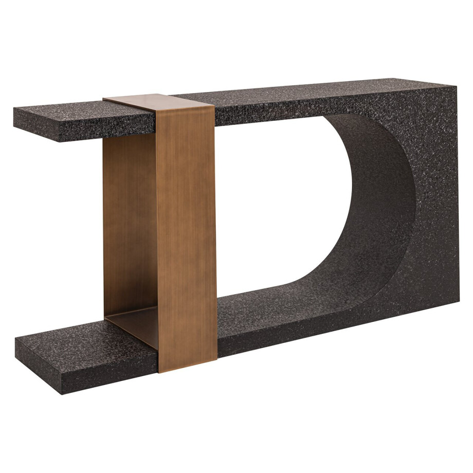 Richmond Sidetable 'Bazel' 150cm, kleur Zwart/Goud afbeelding 