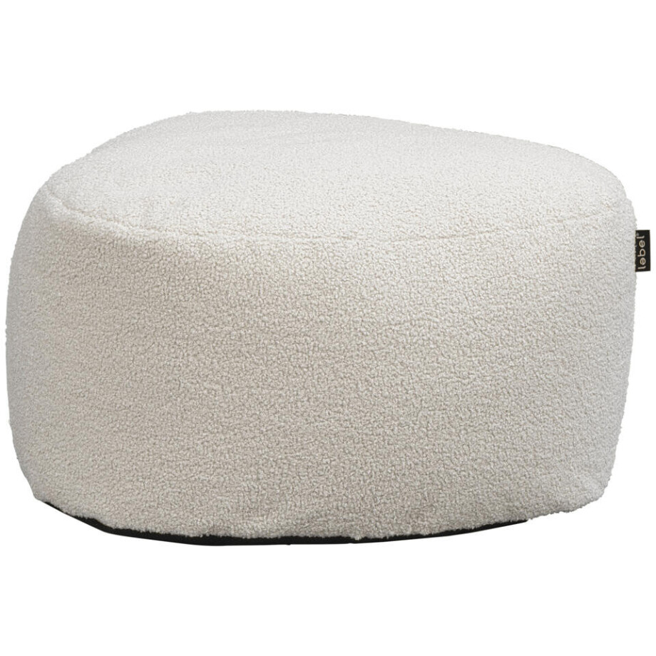Leen Bakker - Lebel Poef Shape Teddy - Ø70x37 Cm - Teddy/Polyester - Beige afbeelding 1