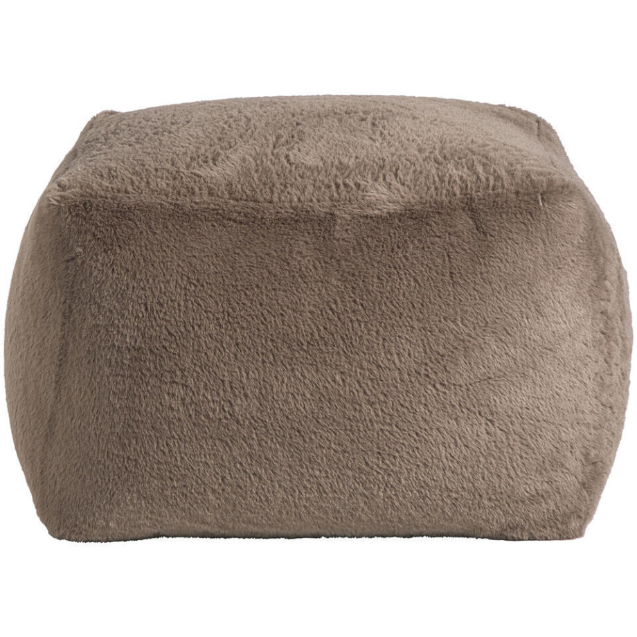 Leen Bakker - Poef Hein - 30x40x40 Cm - Polyester - Taupe Leen Bakker - Poef Hein - 30x40x40 Cm - Polyester - Taupe afbeelding 1