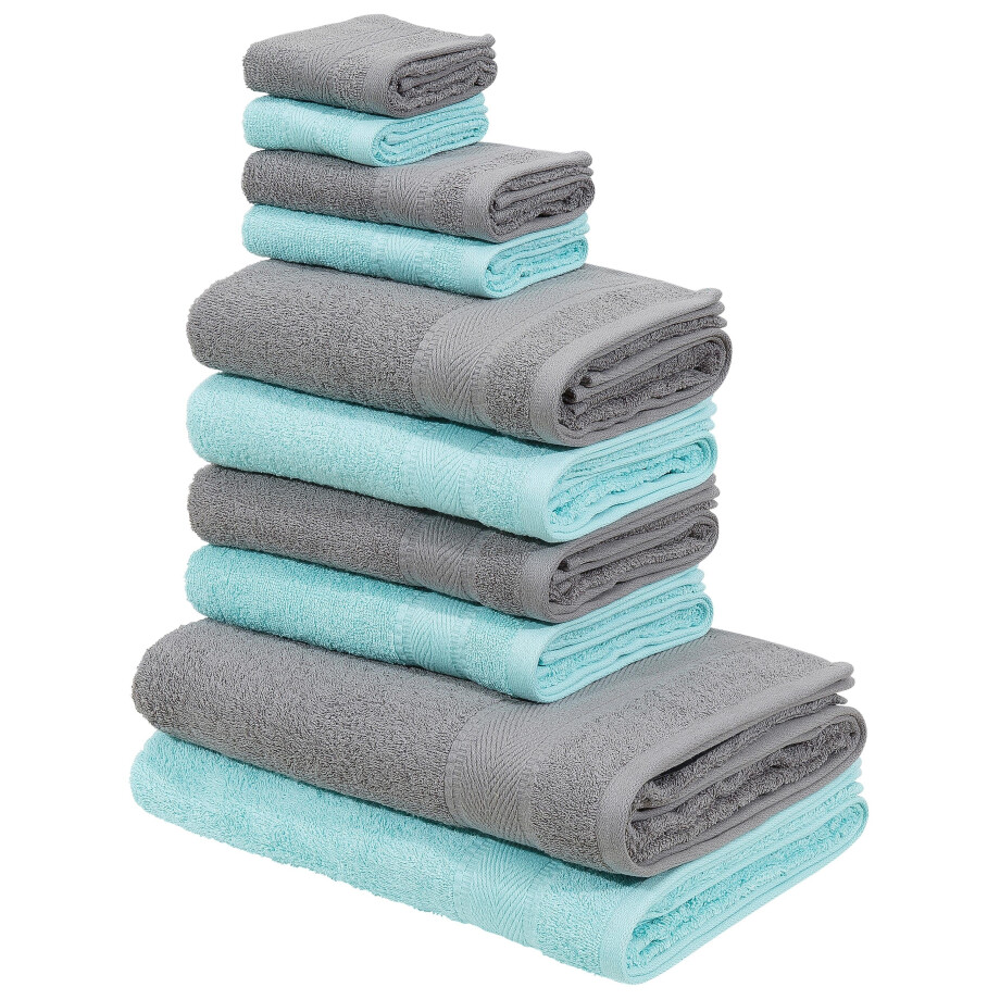 my home Handdoekenset Afri, douchehanddoeken, handdoeken, gastendoeken, zeepdoeken (set, 10-delig) afbeelding 1
