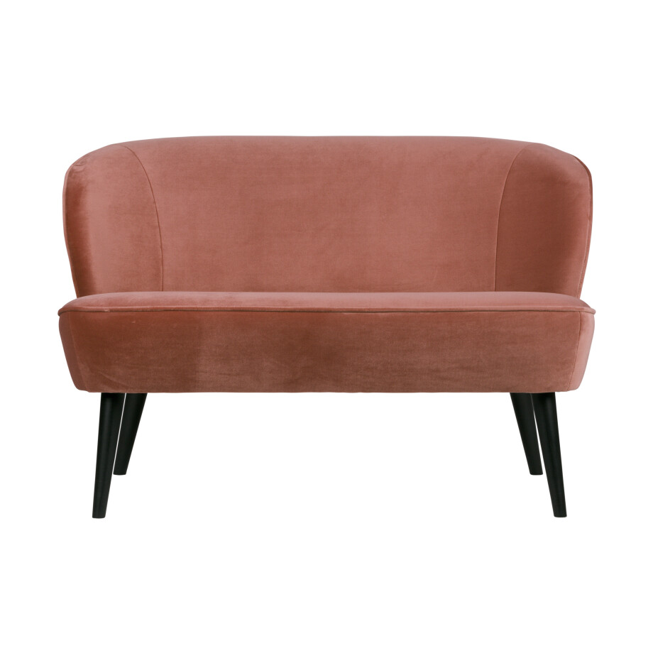 WOOOD Bankje 'Sara' Velvet 110cm, kleur Oudroze WOOOD Bankje 'Sara' Velvet 110cm, kleur Oudroze afbeelding 1