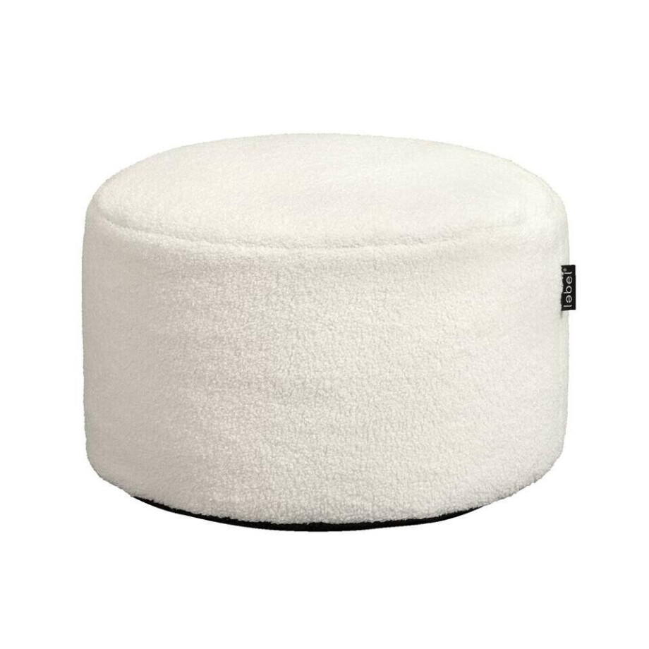 Leen Bakker - Poef Teddy - Off-white - 48x28 Cm - Polyester - Wit afbeelding 1