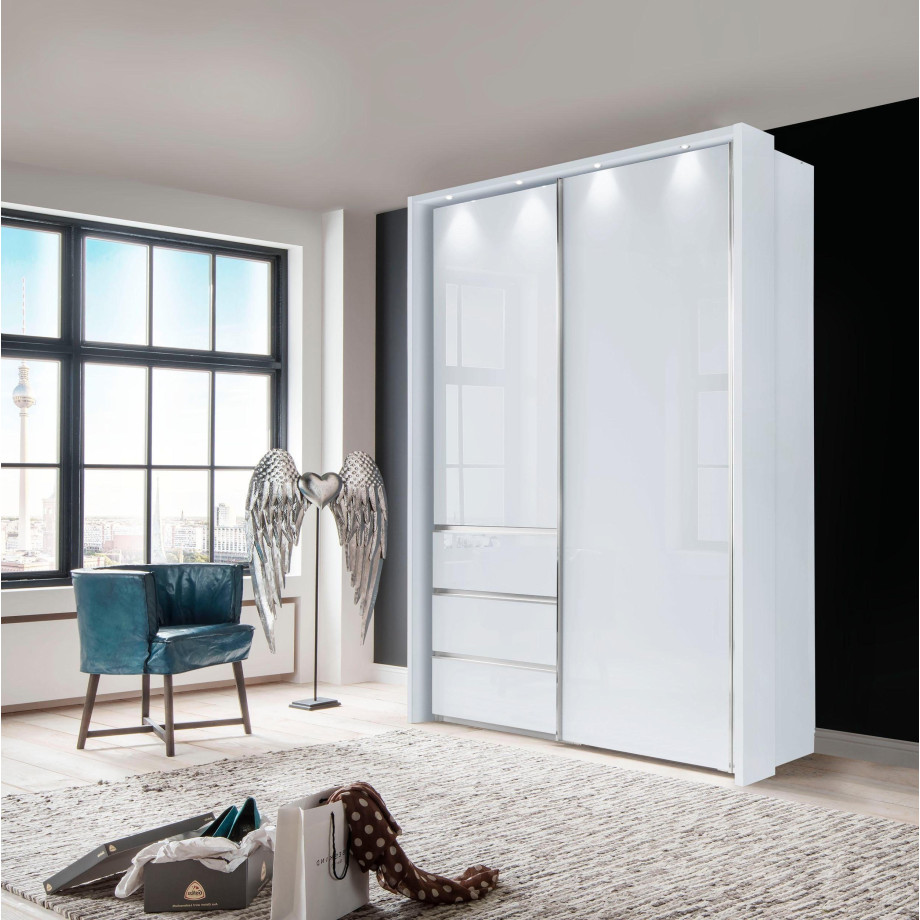 WIEMANN Zweefdeurkast Malibu Breedte 165 cm met glazen front afbeelding 1