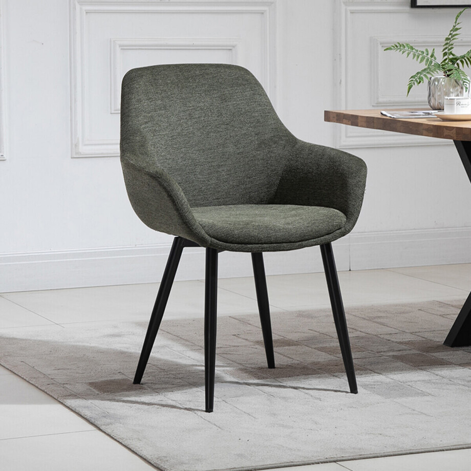 Artistiq Eetkamerstoel 'Matteo' kleur groen Artistiq Eetkamerstoel 'Matteo' kleur groen afbeelding 1