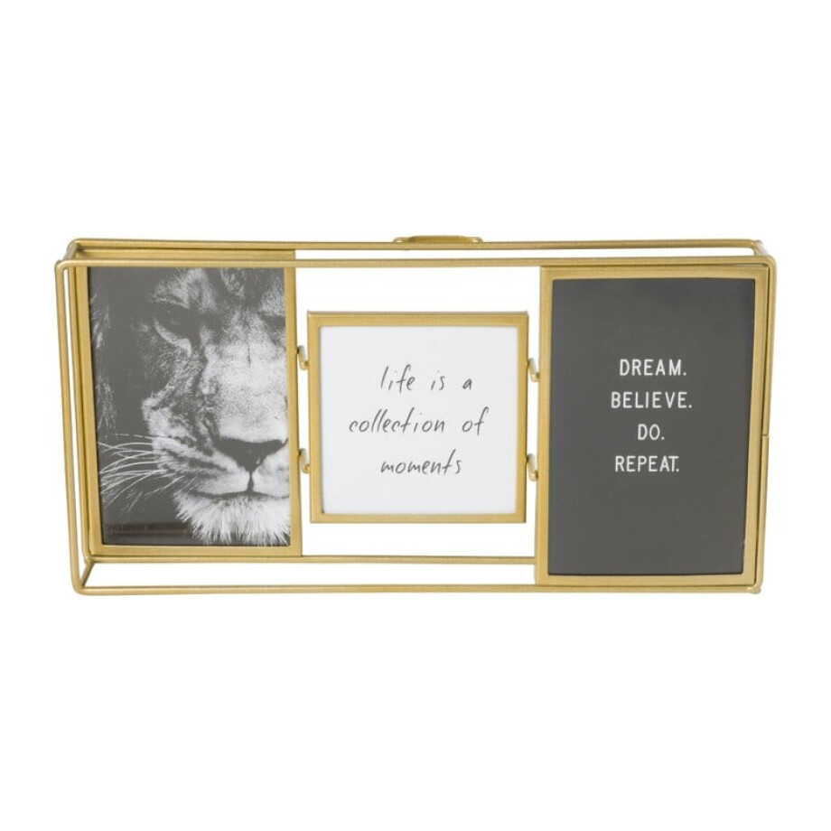 Collagelijst metaal - goudkleurig - 16.5x32x5 cm Collagelijst metaal - goudkleurig - 16.5x32x5 cm afbeelding