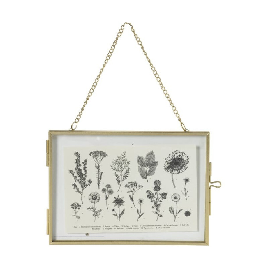 Fotolijst aan ketting liggend - goudkleurig - 15x10 cm Fotolijst aan ketting liggend - goudkleurig - 15x10 cm afbeelding