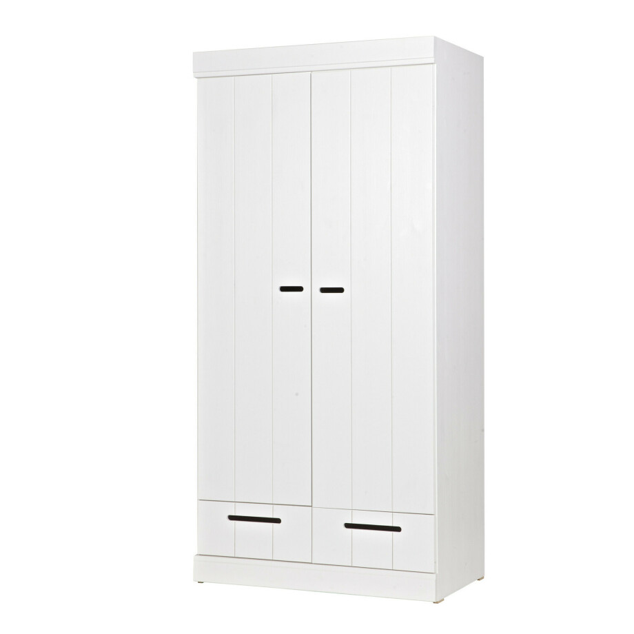 WOOOD Kledingkast 'Connect' 2 deuren en 2 laden, kleur Wit WOOOD Kledingkast 'Connect' 2 deuren en 2 laden, kleur Wit afbeelding 1