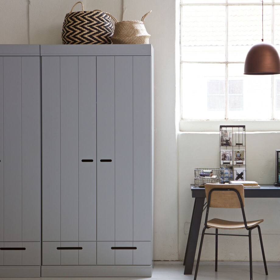 WOOOD Kledingkast 'Connect' 2 deuren en 2 laden, kleur Betongrijs WOOOD Kledingkast 'Connect' 2 deuren en 2 laden, kleur Betongrijs afbeelding 1