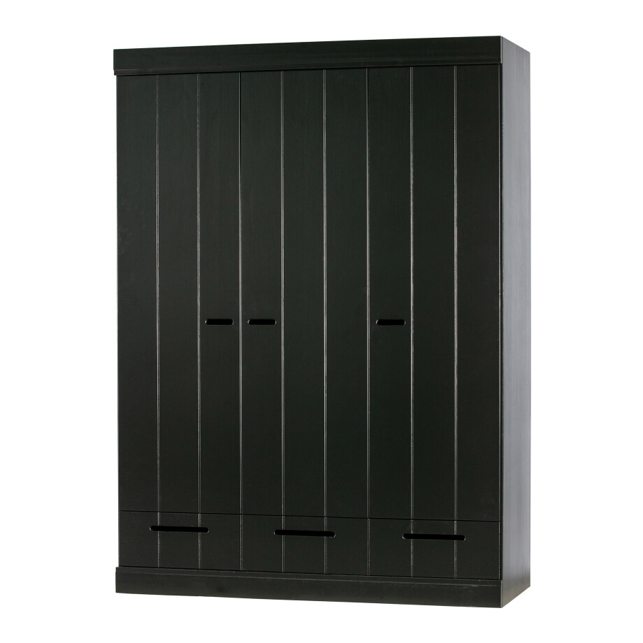 WOOOD Kledingkast 'Connect' 3 deuren en 3 laden, kleur Zwart WOOOD Kledingkast 'Connect' 3 deuren en 3 laden, kleur Zwart afbeelding 1