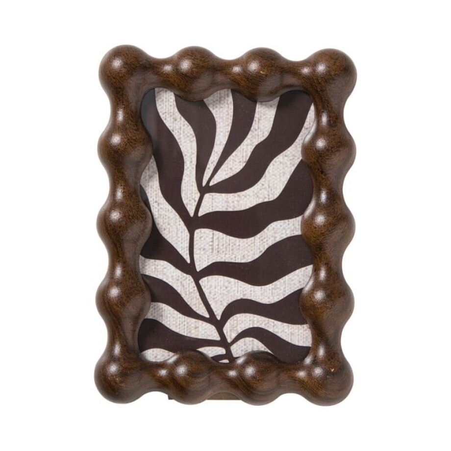 Fotolijst hout bolletjes klein - bruin - 10x15 cm afbeelding 