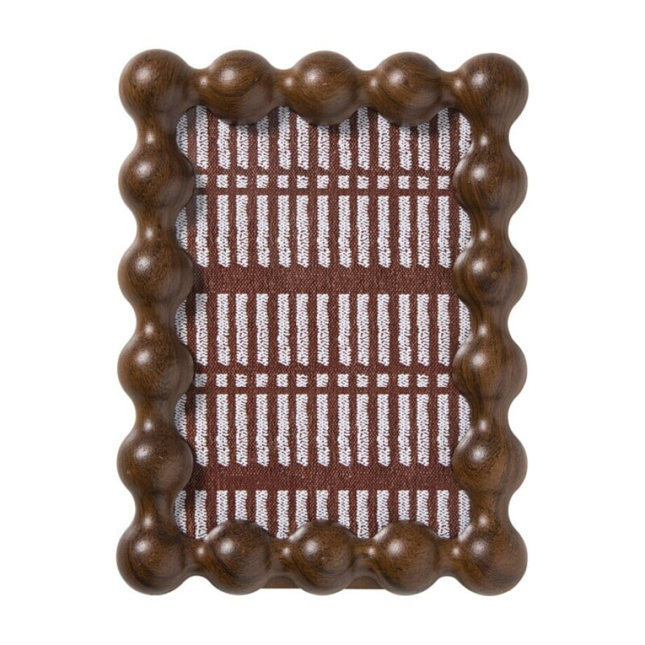 Fotolijst hout bolletjes groot - bruin - 13x18 cm afbeelding 