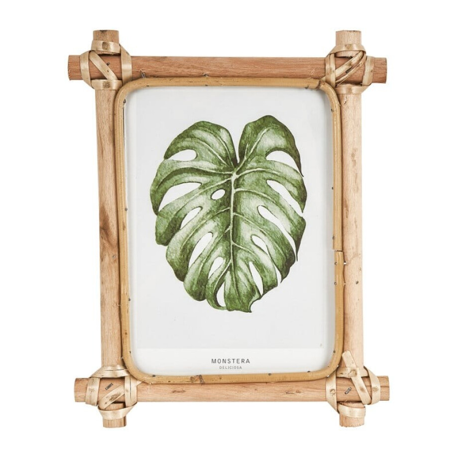 Fotolijst met rotan frame - 13x18 cm afbeelding 1