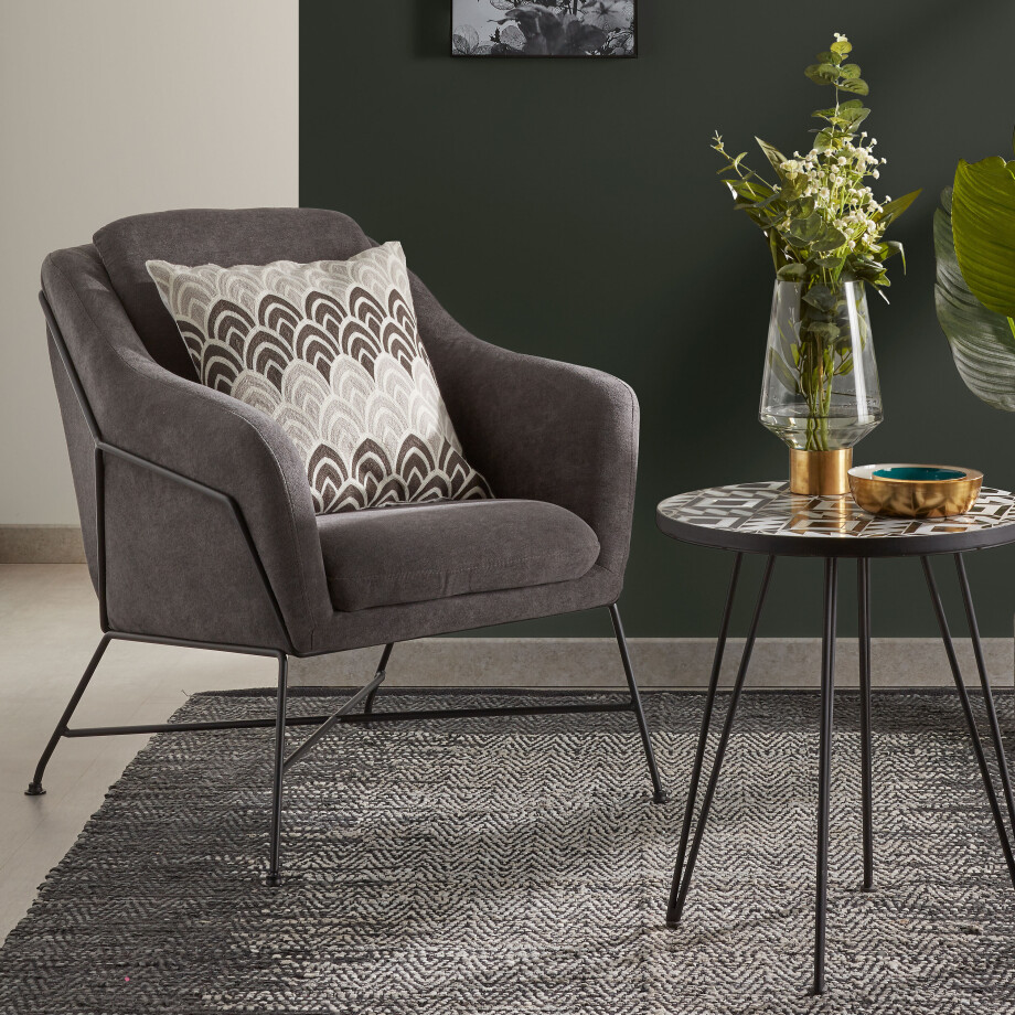 Kave Home Fauteuil 'Brida', kleur donkergrijs Kave Home Fauteuil 'Brida', kleur donkergrijs afbeelding 1