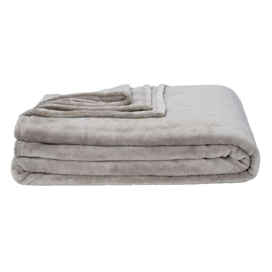 Leen Bakker - Plaid Niek XXL - 240x220 Cm - Polyester - Taupe Leen Bakker - Plaid Niek XXL - 240x220 Cm - Polyester - Taupe afbeelding 1