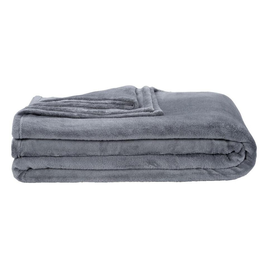 1+1 Gratis Leen Bakker - Plaid Niek XXL - 240x220 Cm - Polyester - Grijs 1+1 Gratis Leen Bakker - Plaid Niek XXL - 240x220 Cm - Polyester - Grijs afbeelding 1