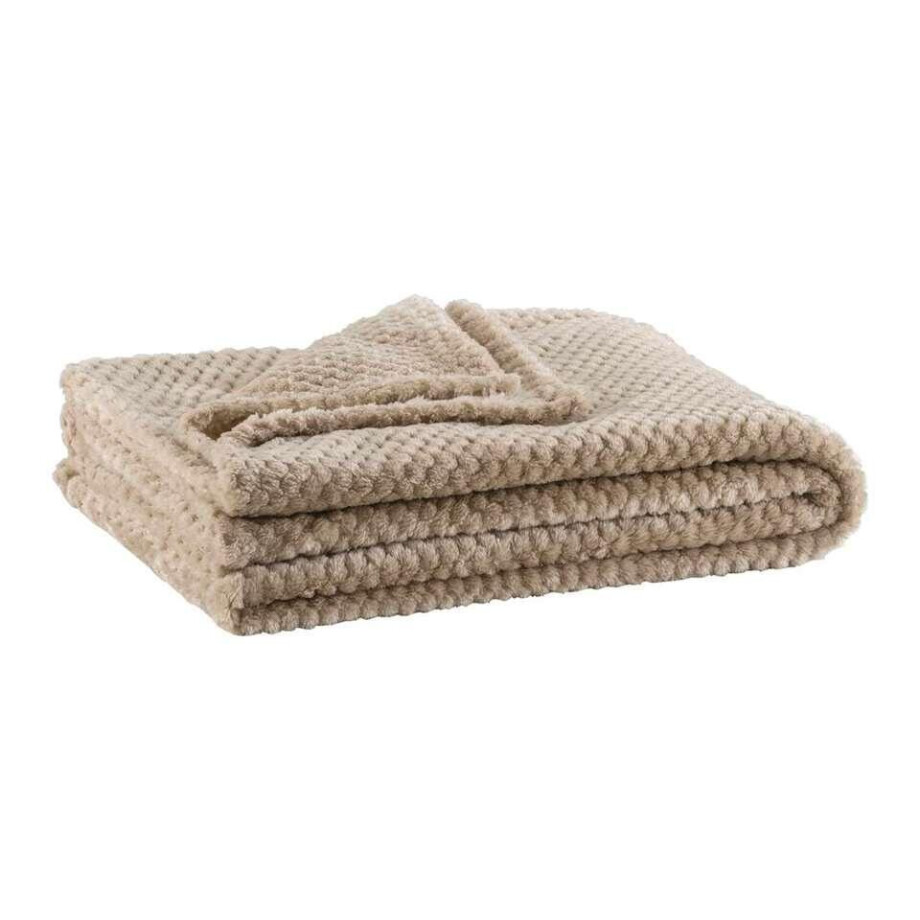 Leen Bakker - Plaid Ilona - /bruin - 130x170 Cm - Polyester - Taupe Leen Bakker - Plaid Ilona - /bruin - 130x170 Cm - Polyester - Taupe afbeelding 1