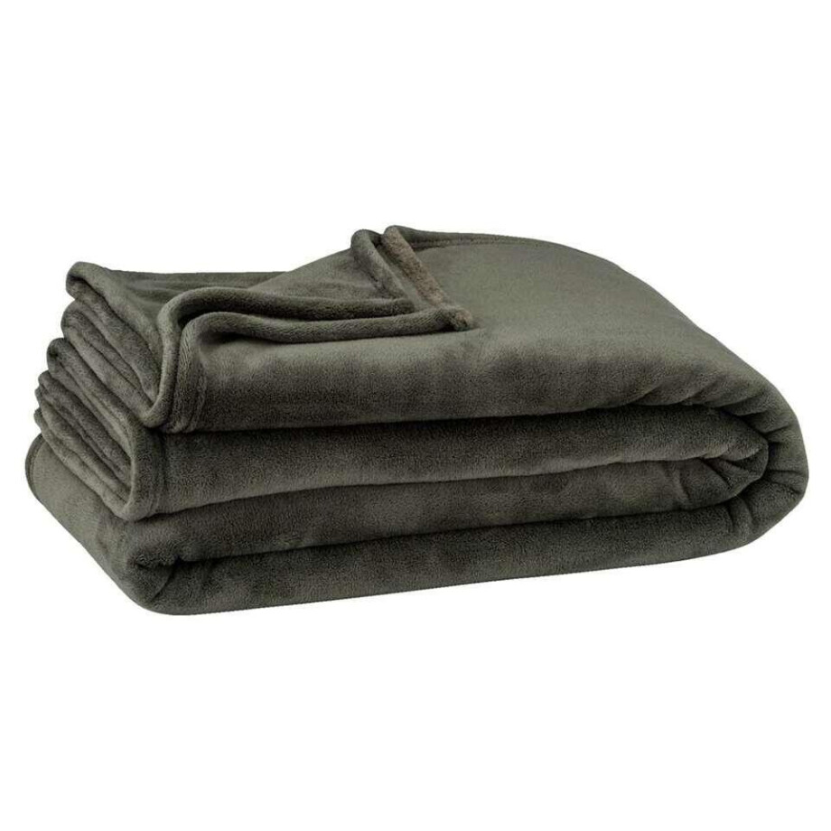 Leen Bakker - Plaid Niek XXL - Agave - 220x240 Cm - Polyester - Groen Leen Bakker - Plaid Niek XXL - Agave - 220x240 Cm - Polyester - Groen afbeelding 1