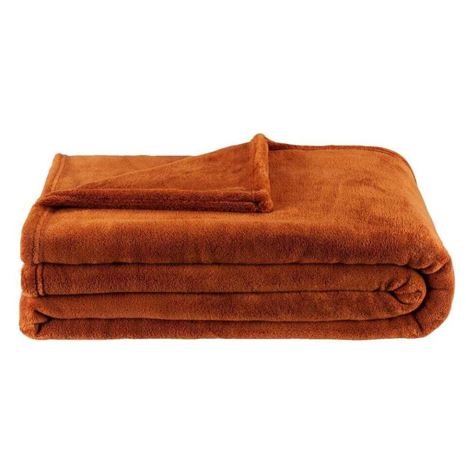Leen Bakker - Plaid Niek XXL - Caramel - 240x220 Cm - Polyester - Bruin Leen Bakker - Plaid Niek XXL - Caramel - 240x220 Cm - Polyester - Bruin afbeelding 1