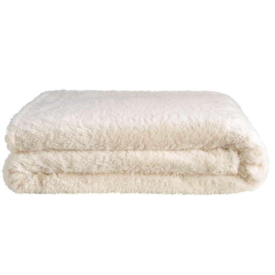 1+1 Gratis Leen Bakker - Plaid Veerle - Off White - 150x200 Cm - Polyester - Beige 1+1 Gratis Leen Bakker - Plaid Veerle - Off White - 150x200 Cm - Polyester - Beige afbeelding 1