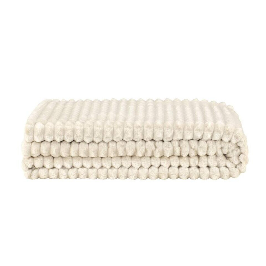 Leen Bakker - Plaid Kyra - 130x170 Cm - Fleece/Polyester - Beige afbeelding 1