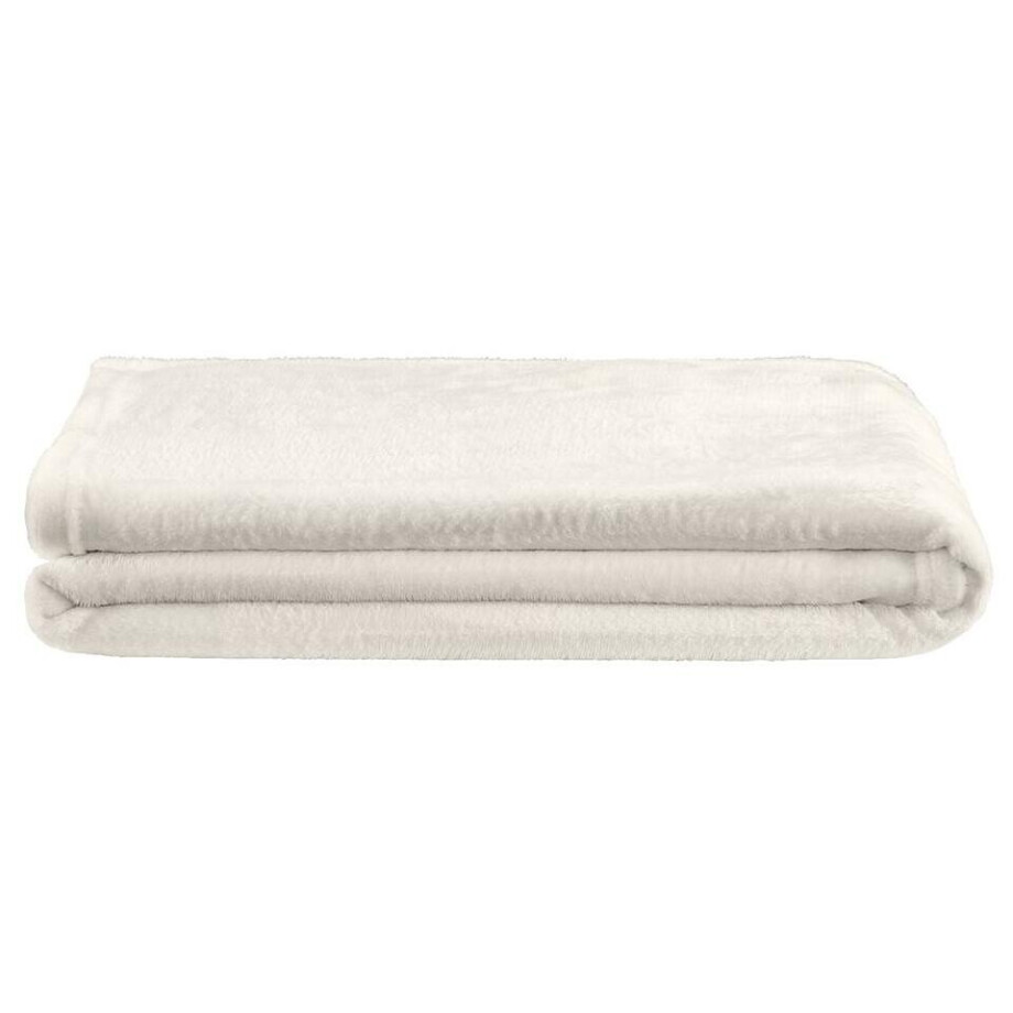 Leen Bakker - Plaid Anouk - Off-white - 150x220 Cm - Fleece/Polyester - Wit afbeelding 1