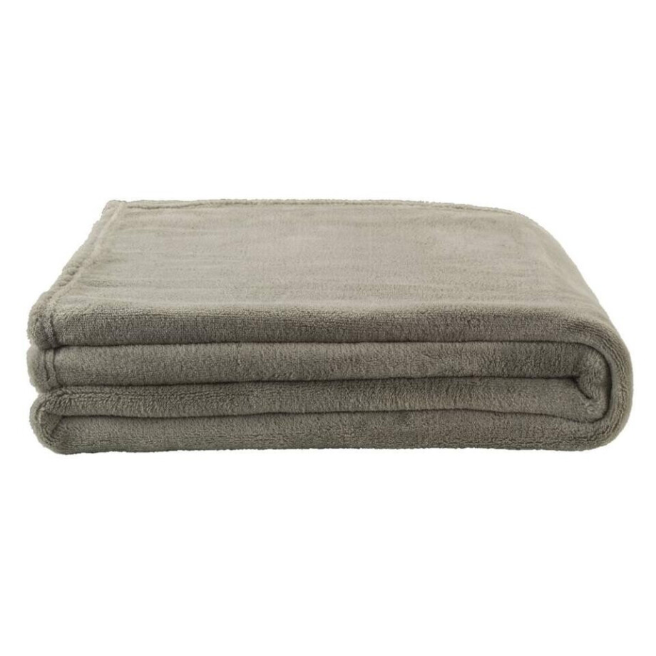 2e Halve Prijs Leen Bakker - Plaid Duuk - Groen - 130x160 Cm - Polyester - Grijs afbeelding 1