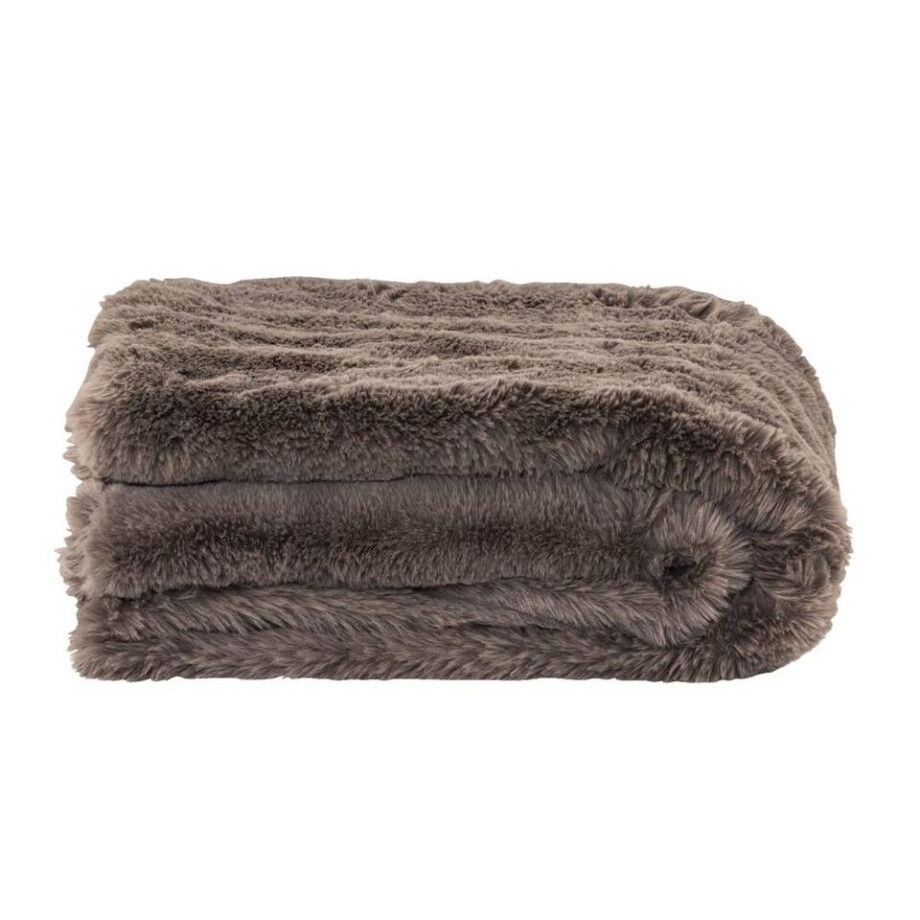 Leen Bakker - Plaid Donnie - Antraciet - 130x160 Cm - Polyester - Grijs afbeelding 1