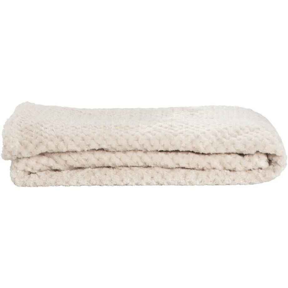 Leen Bakker - Plaid Ilona - Zand - 130x170 Cm - Polyester - Beige Leen Bakker - Plaid Ilona - Zand - 130x170 Cm - Polyester - Beige afbeelding 1