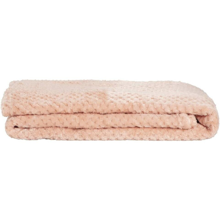 Leen Bakker - Plaid Ilona - 130x170 Cm - Polyester - Roze Leen Bakker - Plaid Ilona - 130x170 Cm - Polyester - Roze afbeelding 1