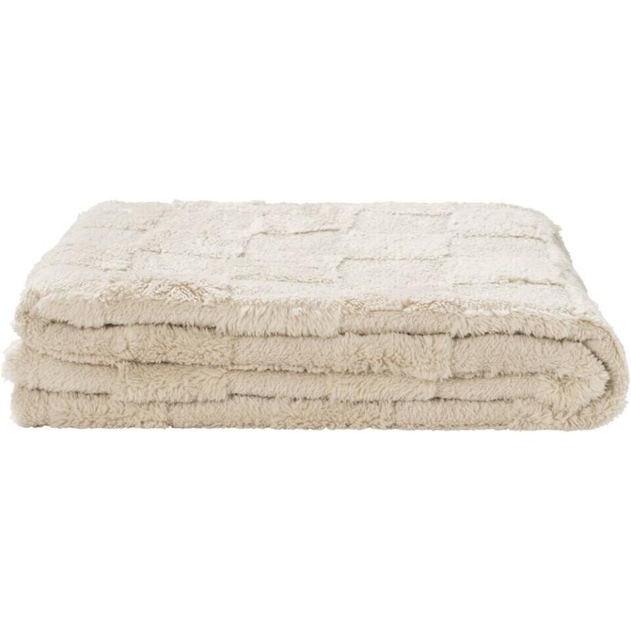 Leen Bakker - Plaid Sjors - Zand - 130x170 Cm - Polyester - Beige Leen Bakker - Plaid Sjors - Zand - 130x170 Cm - Polyester - Beige afbeelding 1