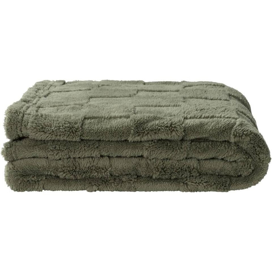 Leen Bakker - Plaid Sjors - 130x170 Cm - Polyester - Groen Leen Bakker - Plaid Sjors - 130x170 Cm - Polyester - Groen afbeelding 1
