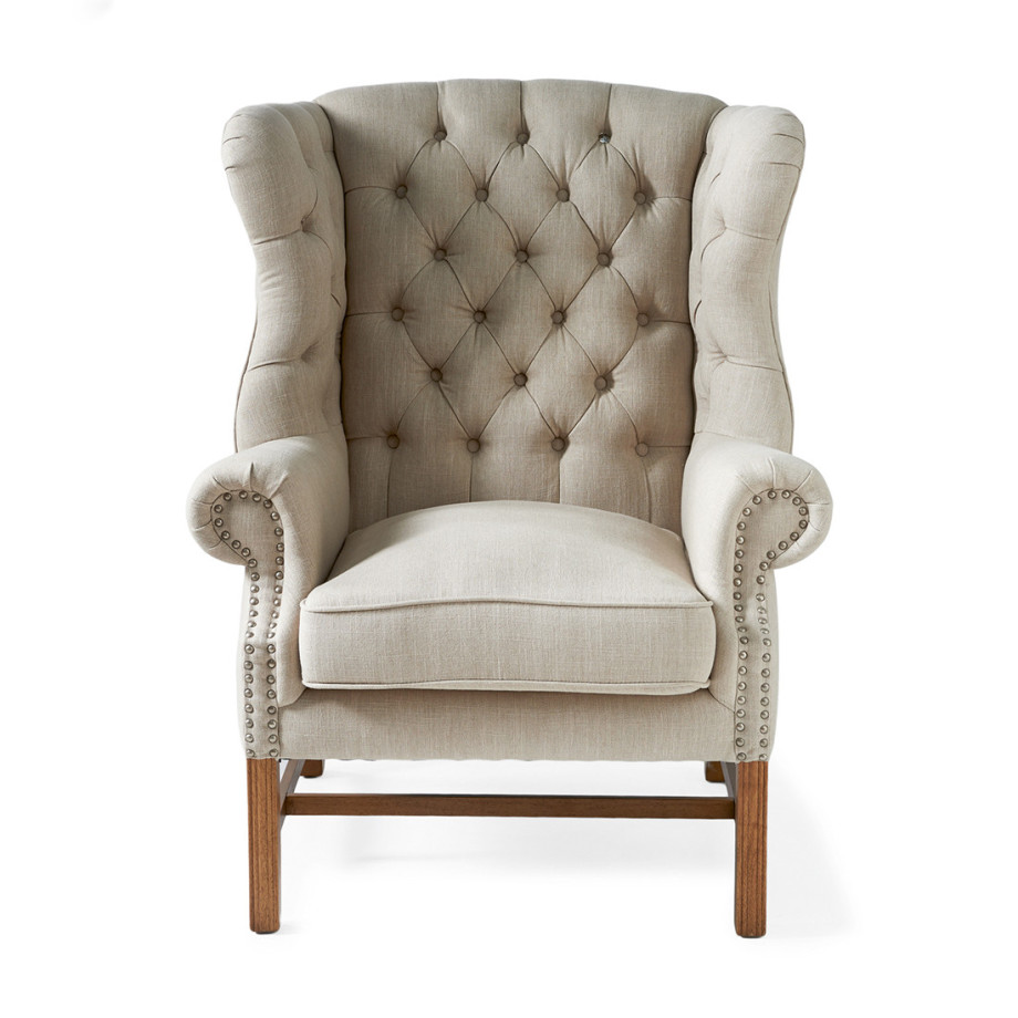 Oorfauteuil Franklin Park, Flax, Linnen afbeelding 1