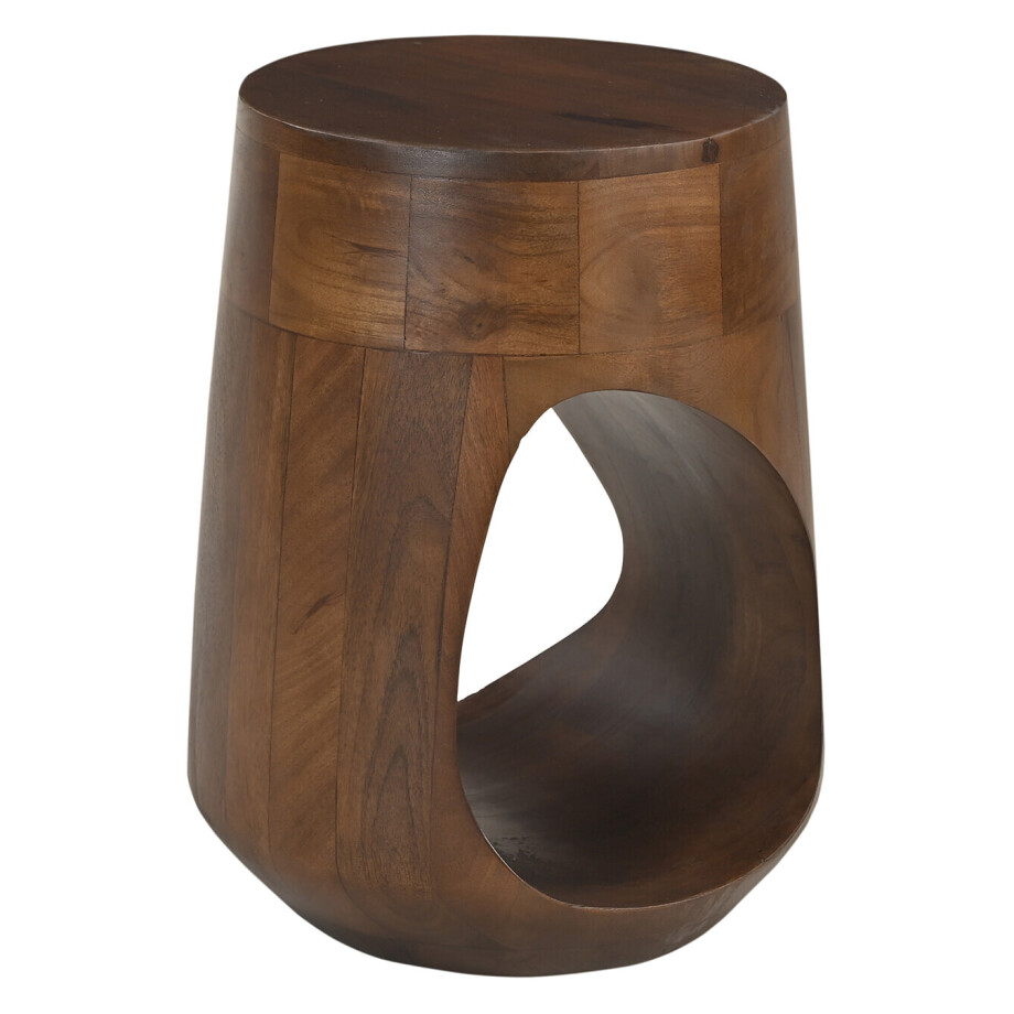 Artistiq Ronde Bijzettafel 'Khaleel' Mangohout, 32cm, kleur Bruin afbeelding 1
