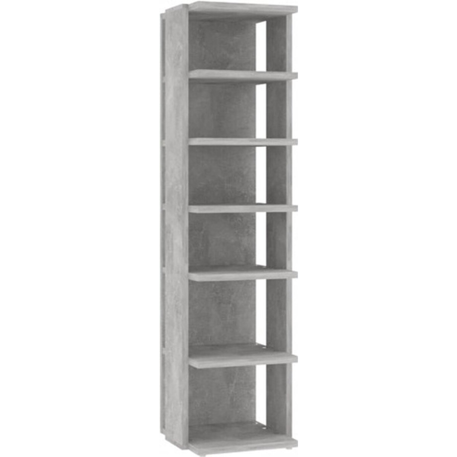 vidaXL - Schoenenkast - 27,5x27x102 - cm - bewerkt - hout - betongrijs afbeelding 1