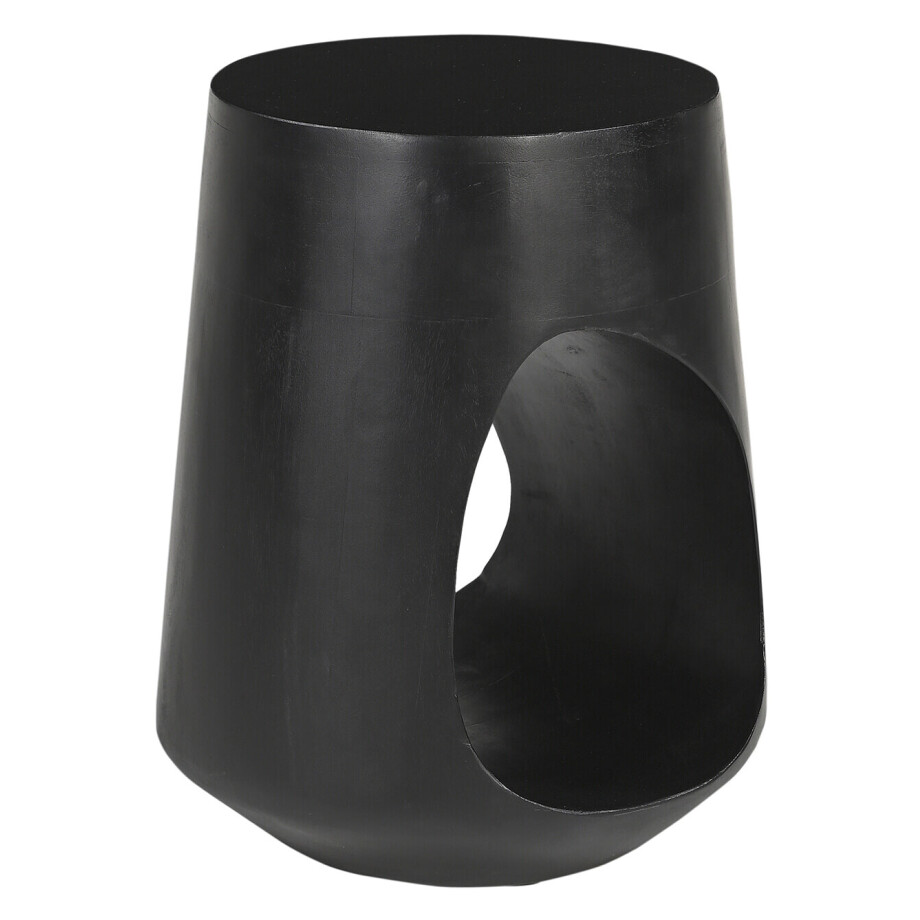 Artistiq Ronde Bijzettafel 'Khaleel' Mangohout, 32cm, kleur Zwart afbeelding 1