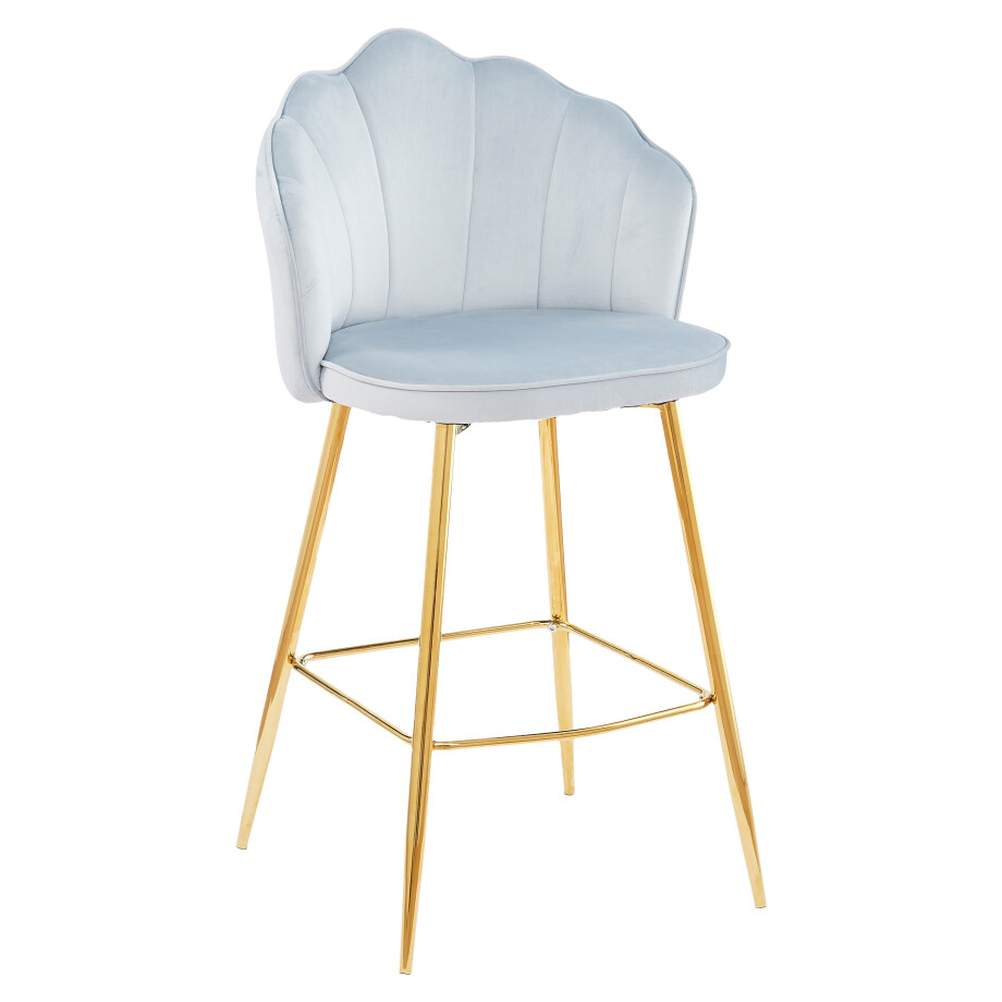 Artistiq Barkruk 'Alexander' Velvet, kleur lichtgrijs (zithoogte 68cm) Artistiq Barkruk 'Alexander' Velvet, kleur lichtgrijs (zithoogte 68cm) afbeelding 1