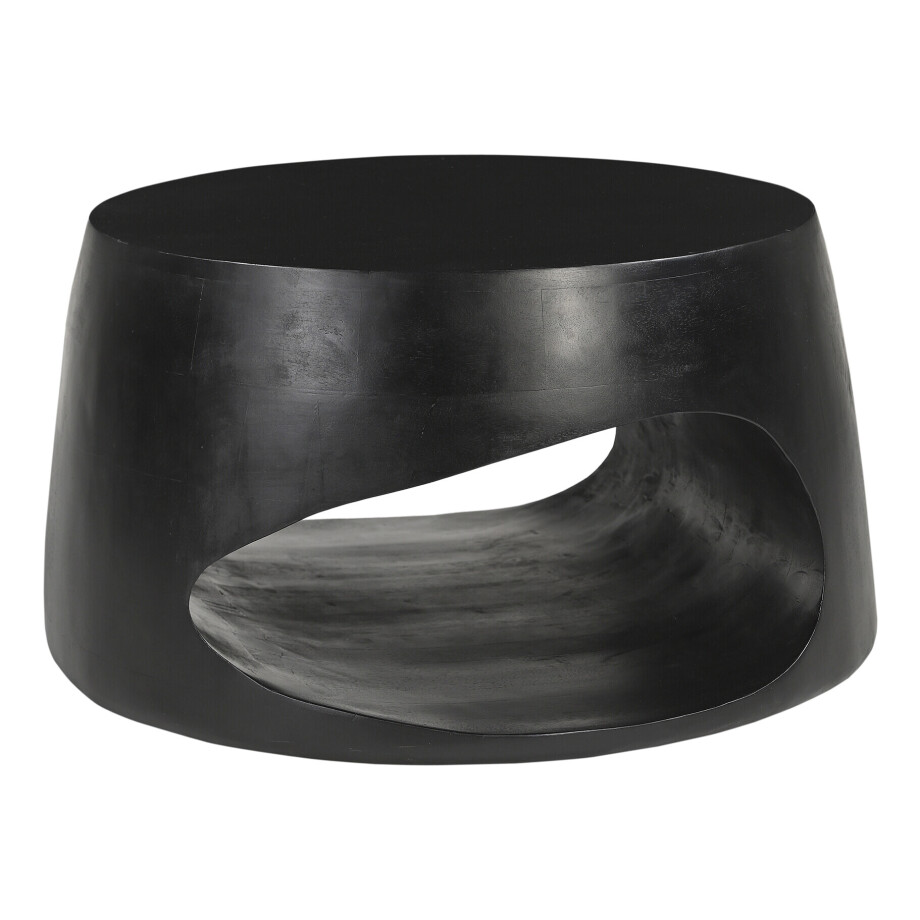Artistiq Ronde Salontafel 'Khaleel' Mangohout, 75cm, kleur Zwart afbeelding 1