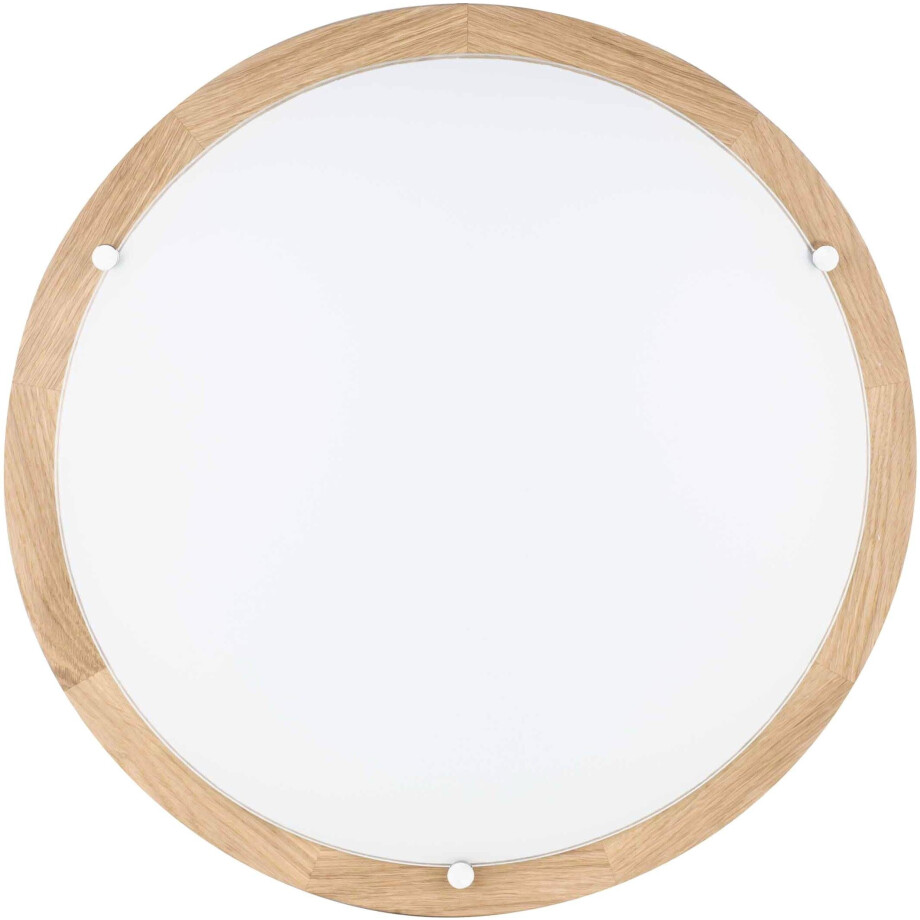 SPOT Light Led-plafondlamp Frida Led-lichtbron geïntegreerd, scherm van glas, plafondrozet van eikenhout afbeelding 1