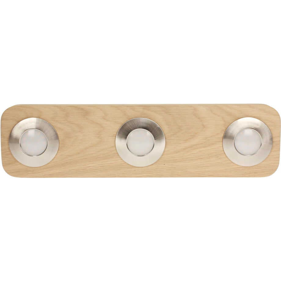 SPOT Light Plafondlamp SUNNIVA Inclusief ledverlichting, van massief eikenhout, natuurproduct afbeelding 1